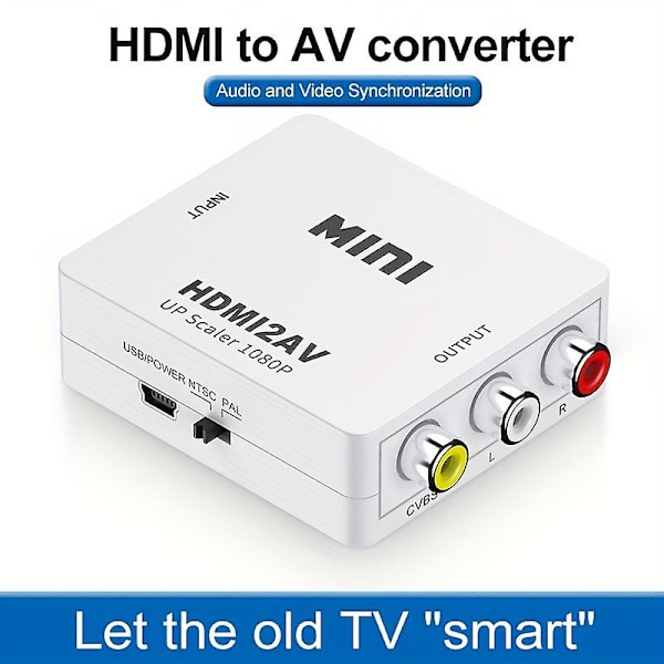 1080P Audio Interface till AV HD-omvandlare med RAC-stöd och adapterkabel - Förbättra din ljudupplevelse