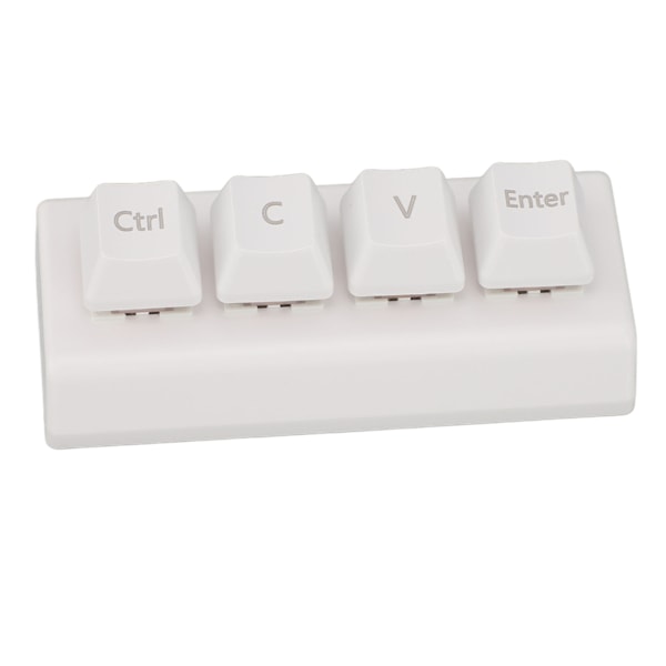 Programmerbar tastatur 4 taster understøtter NKRO rød switch Ctrl C V Enter Mini mekanisk tastatur til spil kontor medier hvid