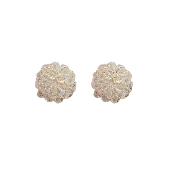 Light luxury, fashionable, sweet temperament, flower crystal stud earrings, S925 silver needle, versatile retro earrings