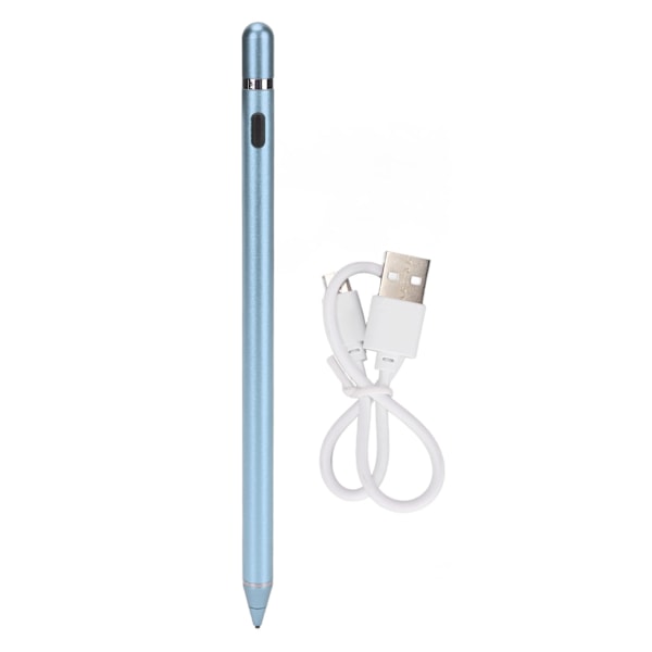 Active Capacitive Stylus USB Charging Copper Tip Touch Screen Pen for Mobile Phone and Tablet Blue