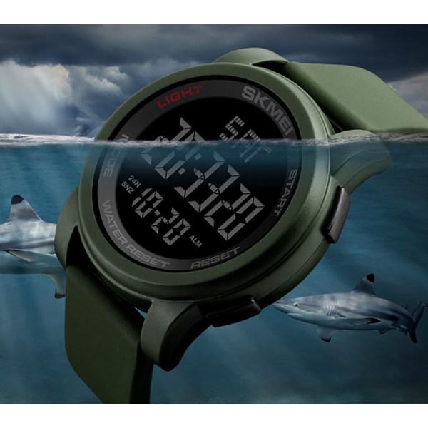 Digitalt armbandsur för män sportklocka 50 metriä vattentät klocka Armbandsur