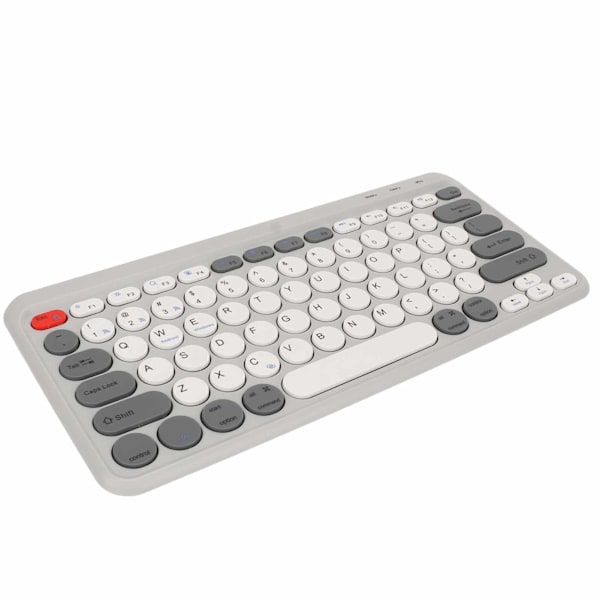 Kompakt Rund Keycaps Mini Tastatur Trådløs Bluetooth 2.4G Dual Mode Bærbar Slank Tastatur for Windows for Android for IOS Hvit