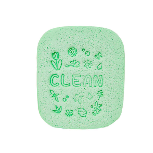 1 bit ansiktstvättsvamp mjuk och ren grön Green
