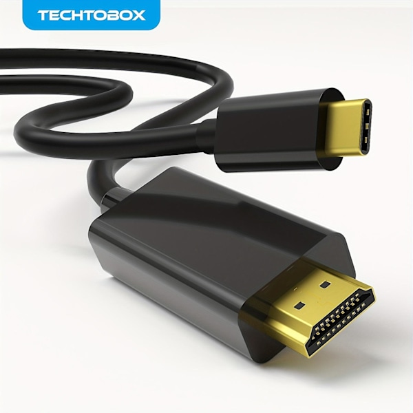 Ultra-HD 4K USB C til HDMI-kabel - Lynhurtig data, problemfri Thunderbolt 3/4-kompatibilitet - Perfekt til hjemmekontoret, MacBook Pro/Air 2020, iPad Air