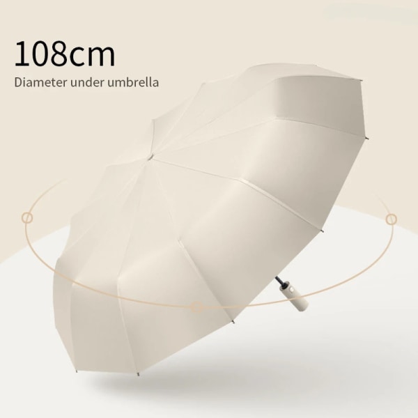 Xiaomi 12 Bone Solid färg Automatiskt paraply Ljus Hopfällbar Stor storlek solskydd UV-skydd black