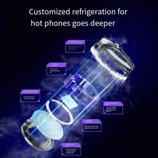 S9 Uusi päivitetty TEC-sirun jäähdytystekniikka, matkapuhelimen jäähdytin, vahva magneettinen jäähdytin black