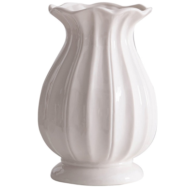 Vas design för blommor handgjorda, vit 11.5*13*19.5cm