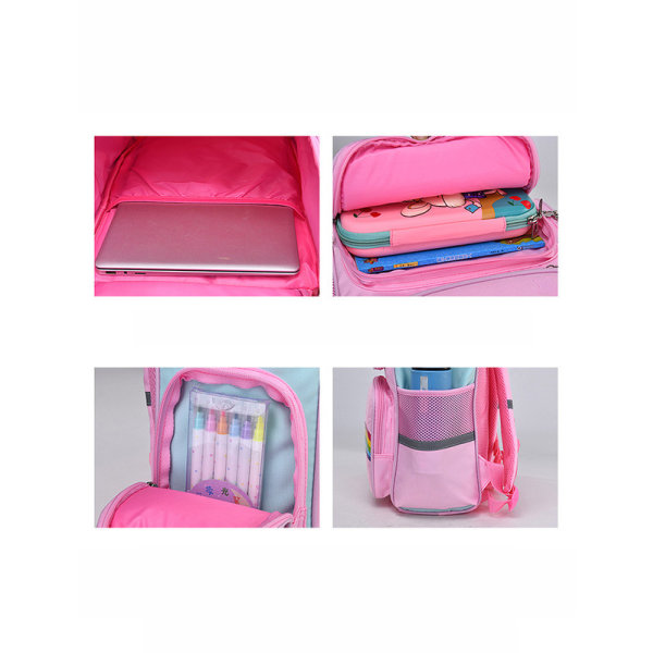Vattentät skolväska för barn Tecknad 3D Unicorn bokväska rosaröd färg liten storlek