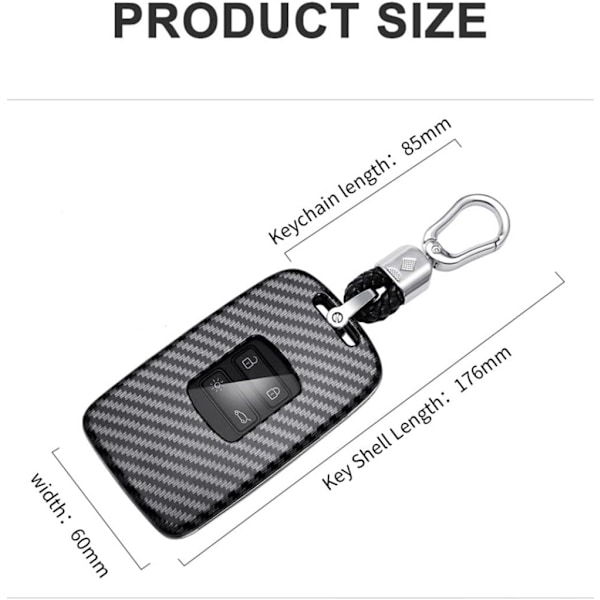 Karbonfiber bilnøkkelveske, egnet for Renault Koleos Kadjar Scenic Megane Sandero Espace Clio Captur Kangoo Laguna Talisman Twingo, svart