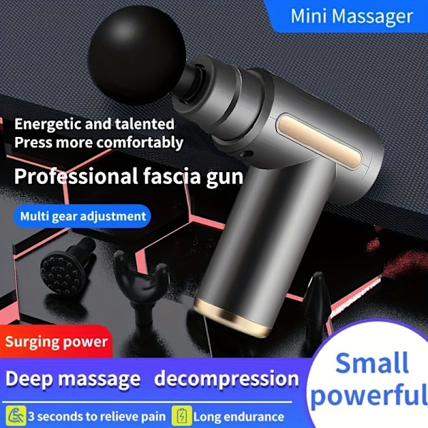 Kraftig Profesjonell Perkusjons Gym Sport Muskel Dypvev Fascia Pistol Nakke Rygg Muskel Dyp Vibrasjon Lommemassasjepistol for Kontorgaver