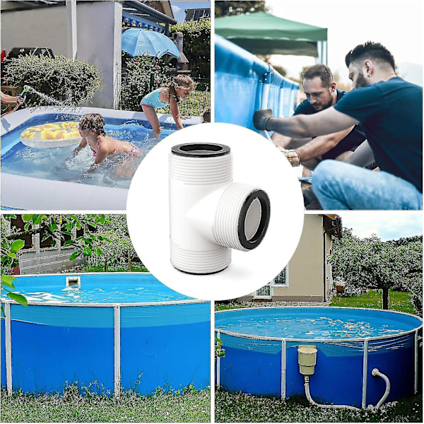 Slangeadapter Erstatning for Intex med 3 L-Ringer - Kobles til 1.5\" Overjordiske Bassengslanger