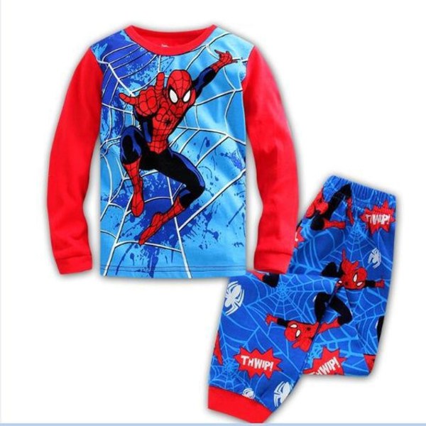 2 st set Spider-Man Pyjamas Barn Super Soft T-Shirt Byxor B 120CM