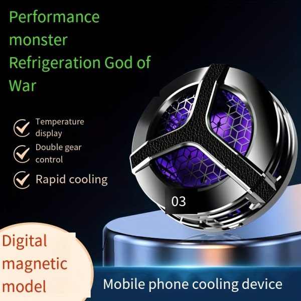 S9 Ny uppgraderad TEC Chip Cooling Technology, Mobiltelefonkylare Stark magnetisk kylare black