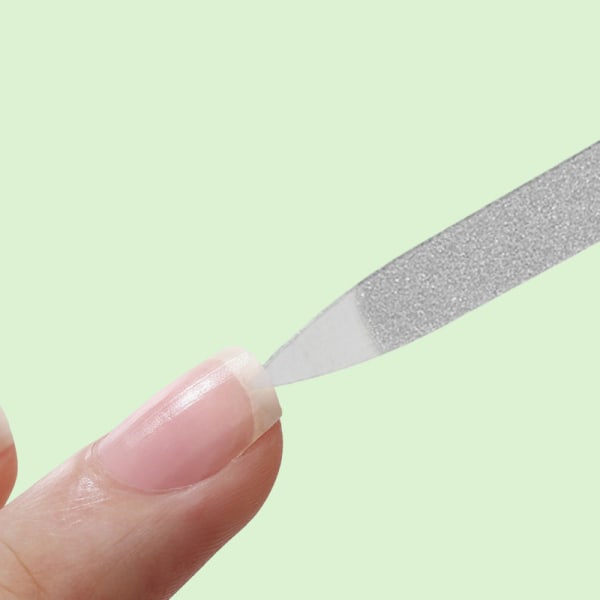 1 st nagelfil dubbelsidig multifunktionell nagelpolerare i rostfritt stål Green