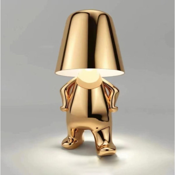 Sängbordslampa, guld Thinker-lampa, skrivbordslampa, sladdlös, uppladdningsbar, bärbar, dekorativ nattlampa Guld A