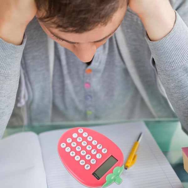Söt Miniräknare, Mini Jordgubbsräknare för Barn, Kawaii Rosa Räknare för Skola Kontor Hem