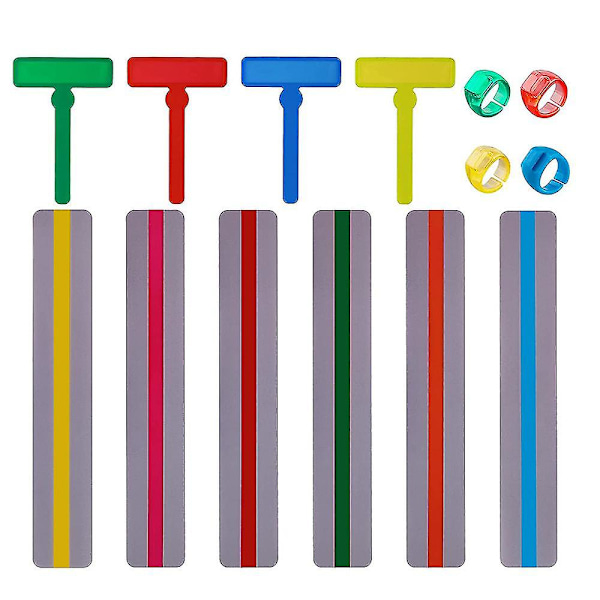 14 stk. Guidet Lesestrimmel Verktøysett Finger Trackers Merk Lesestrimler Linjaler for Dyslektikere