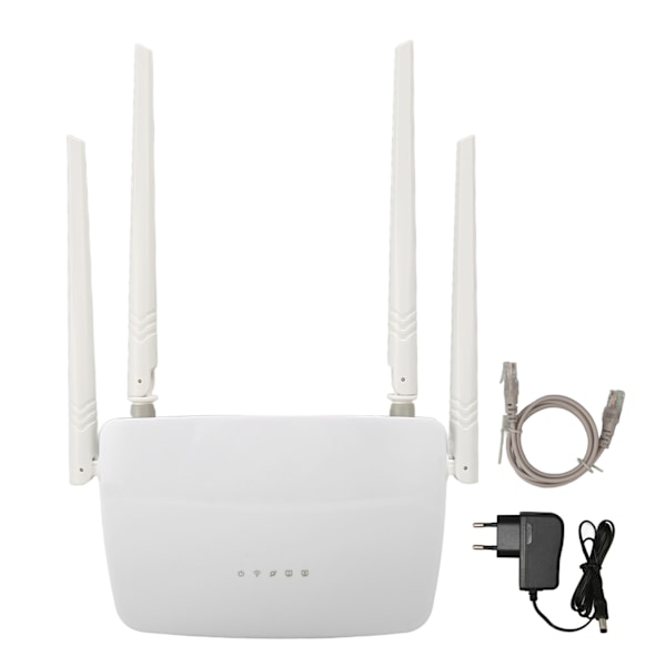 Trådlös WiFi-router 300 Mbps höghastighets trådlös internetrouter 4 5dBi högförstärkningsantenner 100‑240V EU-kontakt