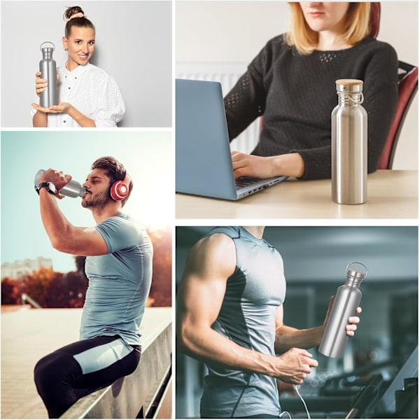 1L Ruostumattomasta teräksestä valmistettu vesipullo, urheiluvesipullo, BPA-vapaa L-FD3--O-