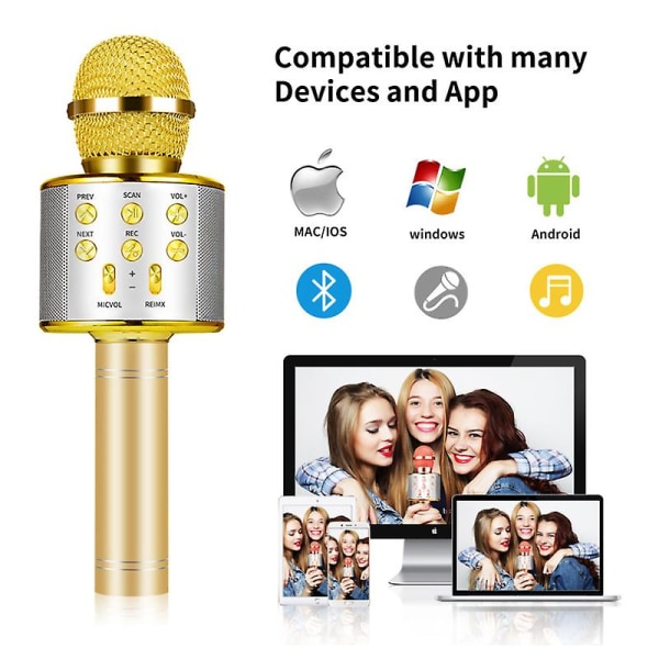 Trådløs mikrofon Mikrofon Pass Mikrofon Trådløs Bluetooth Mikrofon Til Android/iphone/ipad/pc