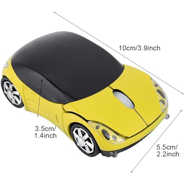 2.4G trådløs mus med USB-mottaker, 1600DPI bilmus optisk mus for bærbar PC nettbrett spill