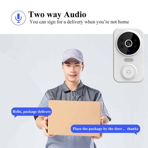 Trådlös smart videodörrklocka för hemmet: Smart trådlös fjärrvideodörrklocka