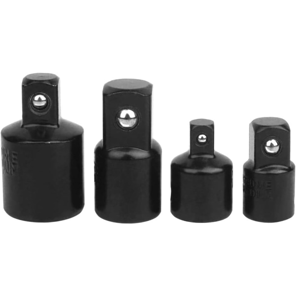 4st Spärrhylsa Adapter Spärrhylsa Adapter 1/2 - 3/8-3/8 - 1/2-1/4 - 3/8-3/8 - 1/4 Socket Reducer för Sockets och Bits (svart)