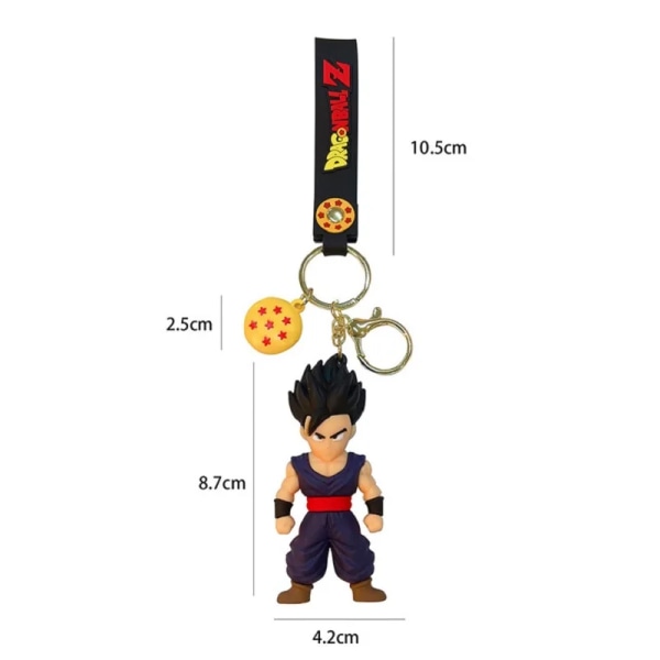 Dragon Ball Z -avaimenperä, muotiasusteet, Son Goku, Vegeta, Piccolo, toimintahahmot, 8 cm PVC-avaimenperä miehille ja naisille, laukkuun ripustettava lahja E