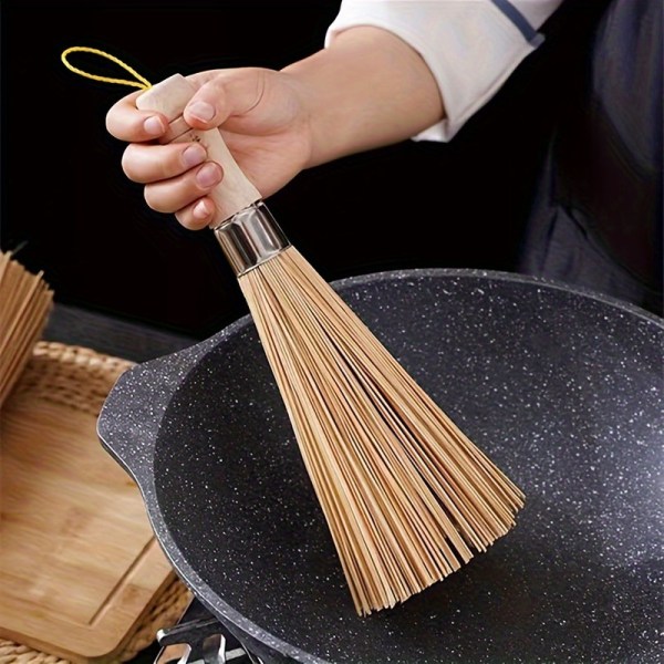 25 cm bambus wok børste stor gryde børste vaske gryde børste Køkken rengøring børste Restaurant Bambus børste Hotel forsyninger