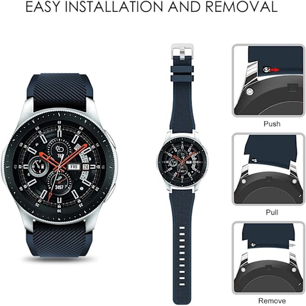 Rem for Gear S3 /Classic/Galaxy Watch 46mm/Galaxy Watch 3 45mm Rem 22mm Sports Silikonarmbånd