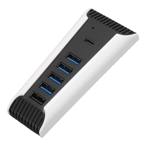 5-portars USB-hubb med hög hastighet, 4x USB 2.0, 1x USB-snabbladdningsport, 1x USB C Plug and Play USB-hubb för PS5