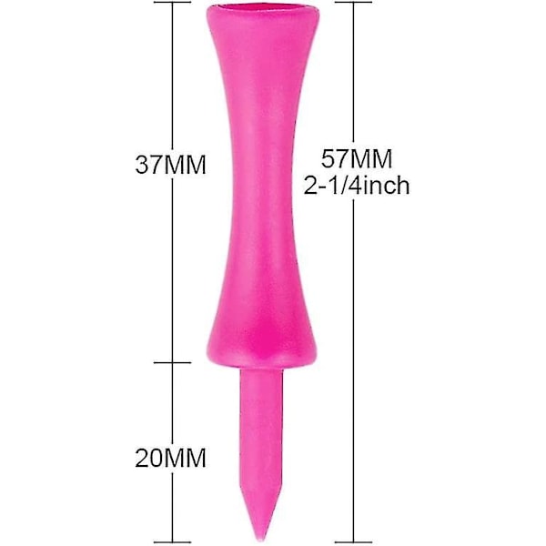 Rosa golftee i plast, 57 mm lange Castle golfteer, 2-1/4 tommer rosa (100 stk) -FD2--O-