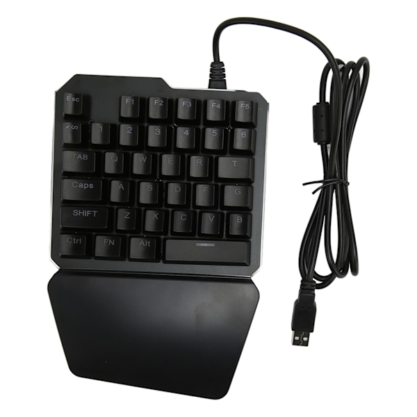 Enhånds tastatur 35 taster USB kablet RGB baggrundsbelyst blå switch ergonomisk halv tastatur til spil kontor arbejde