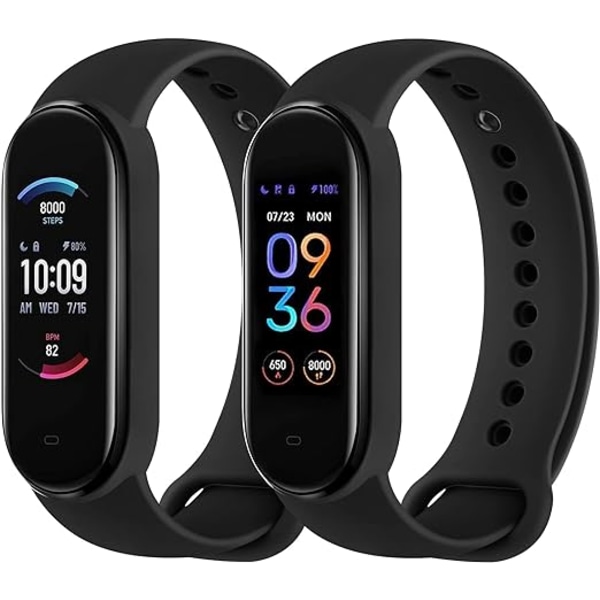 Rem for Xiaomi Mi Band 5/6, klassiske og fargerike myke silikonerstatningsarmbånd for Amazfit Band 5.