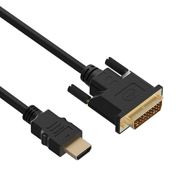 DVI til HDMI-kabel, HDMI-han til DVI-d-han Bi-directional adapterkabel, HDMI til DVI-d 24+1 High Speed-kabel understøtter 1080p HD til Raspberry Pi, Roku,