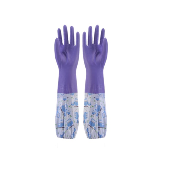 Set med 2 handskar för rengöring Varma handskar Latexhandskar Handskar Diskhandskar Tjocka Långa Handskar Tillbehör Kökstillbehör Lila 2 par