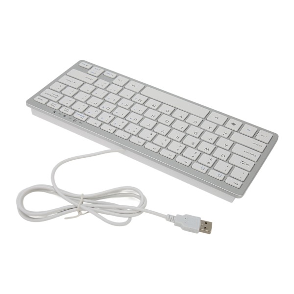 USB-kablet tastatur med 78 saksetaster, 13 snarveistaster og LED-indikator for MacBook Pro Air Mini for Windows PC Desktop