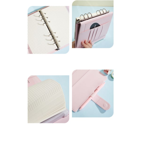 Macaron handbok bok söt lösblad anteckningsbok avtagbart ska tecknad dagbok Rosa