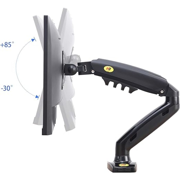 PC-skärmsfäste, ergonomisk ledad gasfjäderarm, 360° roterbar