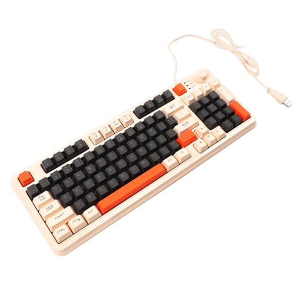 Gamingtangentbord USB 94 tangenter LED-bakgrundsbelyst ergonomisk hopfällbar fot multimediatangenter trådbundet tangentbord för stationär bärbar dator Bee-version