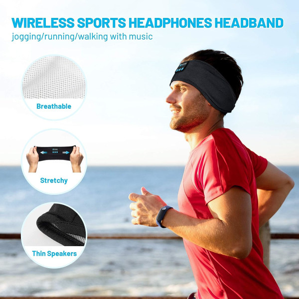 Bluetooth 5.0 hörlurar Pannband Sport Pannband