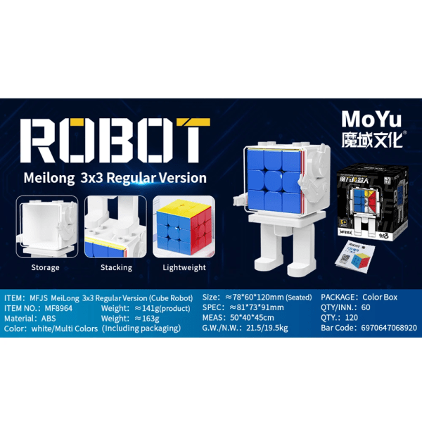 MoYu Meilong 3x3x3 Magic Cube Robot Meilong M 2x2 3x3 Speed ​​Cube Professionel Speed ​​Puslespil Legetøj Cubo Magico Børnejulegaver Meilong 3x3