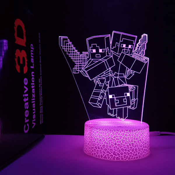 Kreativ Gave Spillrom Dekor Nattlampe Sprekk Modell minecraft 1 minecraft 1 minecraft 1-FQ3- minecraft 1 Crack Touch Colorful Set