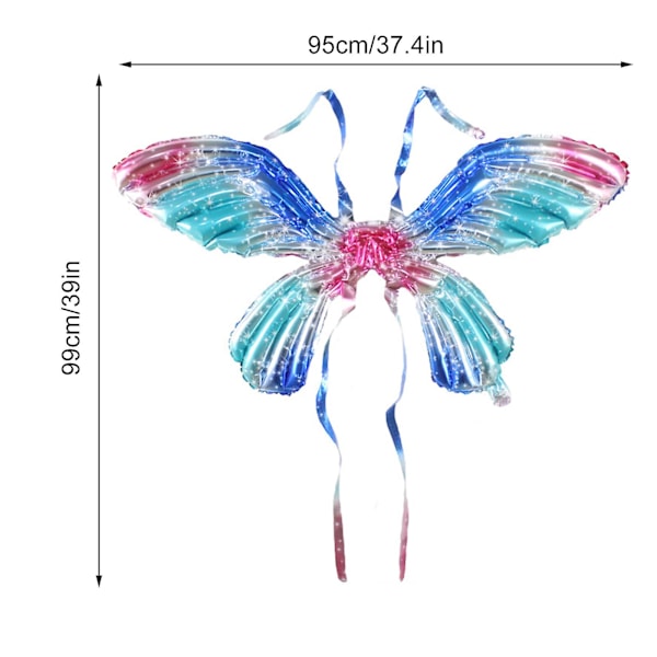 Børne Sommerfugle Engle Vinger med Elastiske Skulderstropper, til Halloween Cosplay HQ, Farverige sommerfuglevinger aluminium film legetøj, Bryllup