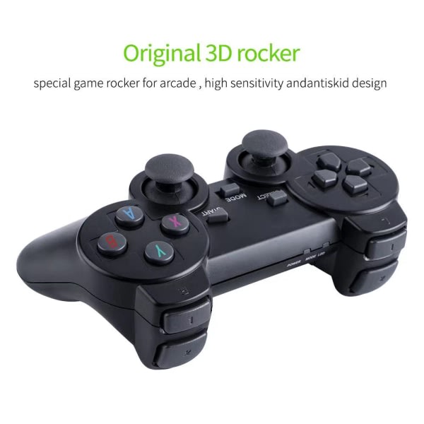 Videospelkonsol 64G Inbyggd 10 000 spel Retro handhållen spelkonsol trådlös handkontroll Game Stick för PS1/GBA Kid Julpresent