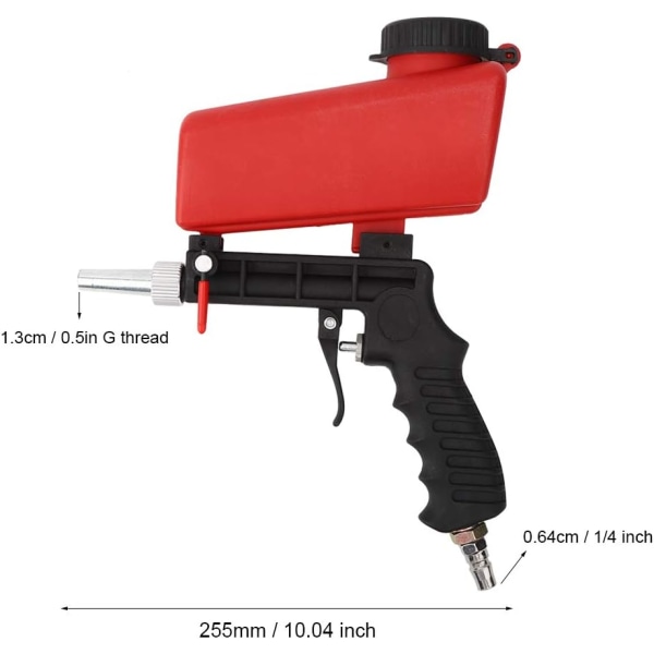 1. pneumattinen hiekkapuhalluspistooli Hiekkapuhallus Mini kädessä pidettävä hiekkapuhalluspistooli Punainen