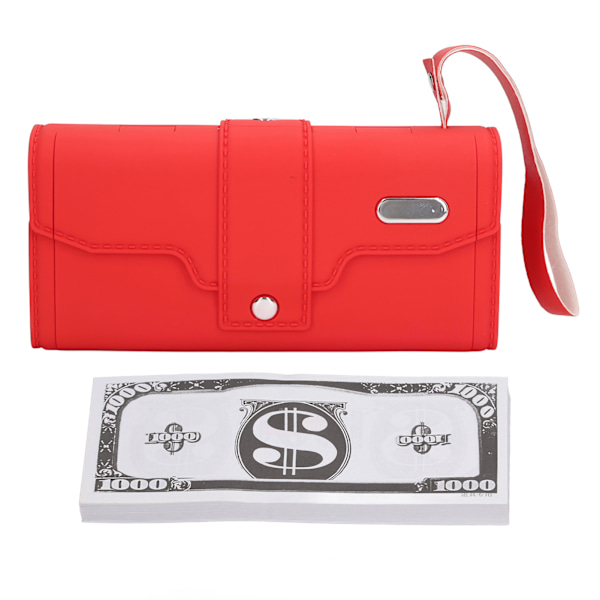 Money Spraying Wallet Toy Long Distance Range Reduce Stress Spray Fake Cash Purse for Movies Wedding Red