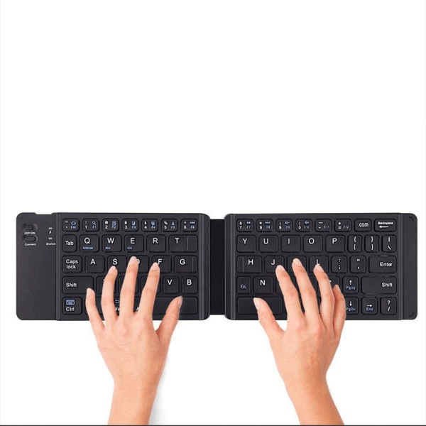 Mini trådløst tastatur, sammenleggbart Bluetooth 3.0, ultratynt, oppladbart tastatur, kompatibelt med iOS, Android og Windows