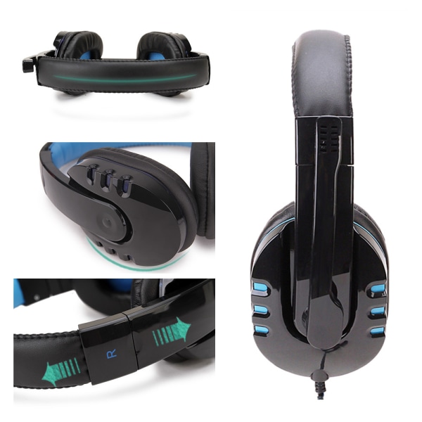 Hodesett Over-Ear Gaming Hodetelefoner, Sang Hodesett Gamer Stereo Kablet On-Ear Støydempende Hodesett Øretelefon med Mikrofon