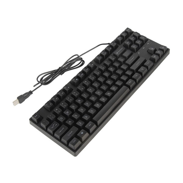 87 tangenter mekaniskt tangentbord bakgrundsbelysning ergonomiskt USB spel tangentbord med fällbar fot för PC bärbar dator svart